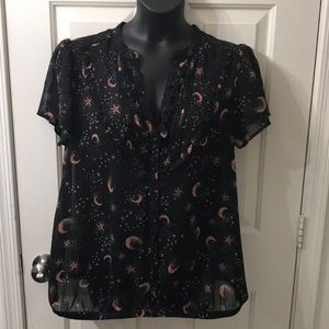 Torrid moon and stars chiffon top